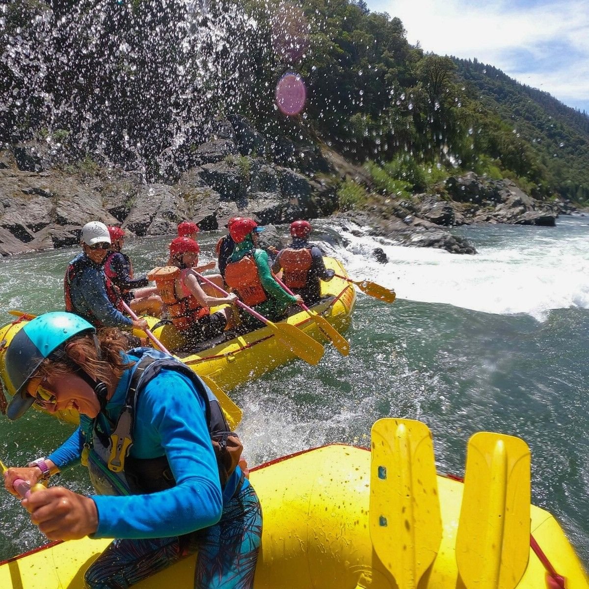 Whitewater splash on the river
