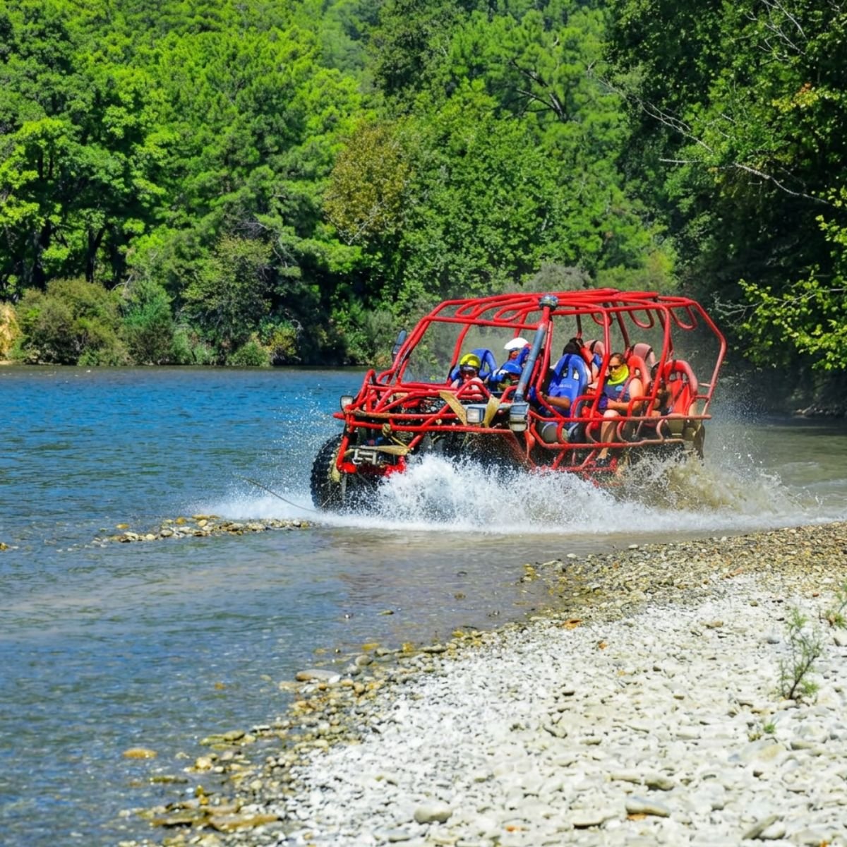 Monster Buggy crossing the river