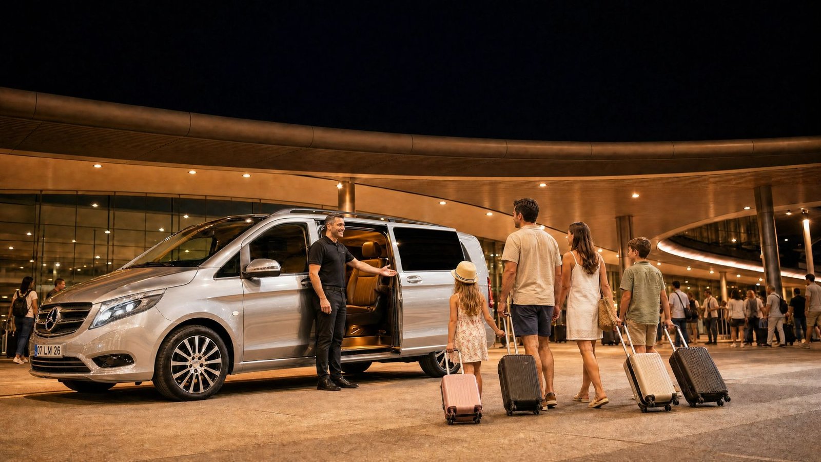 Private Mercedes V-Class transfer at Antalya Airport International Terminal