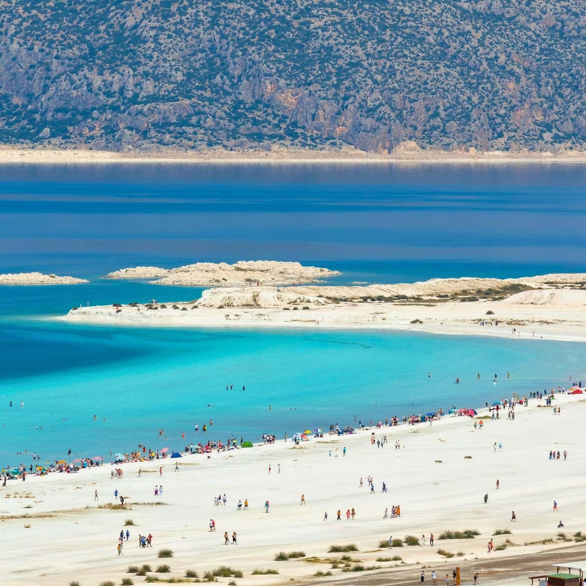 Salda Lake turquoise water and white shores