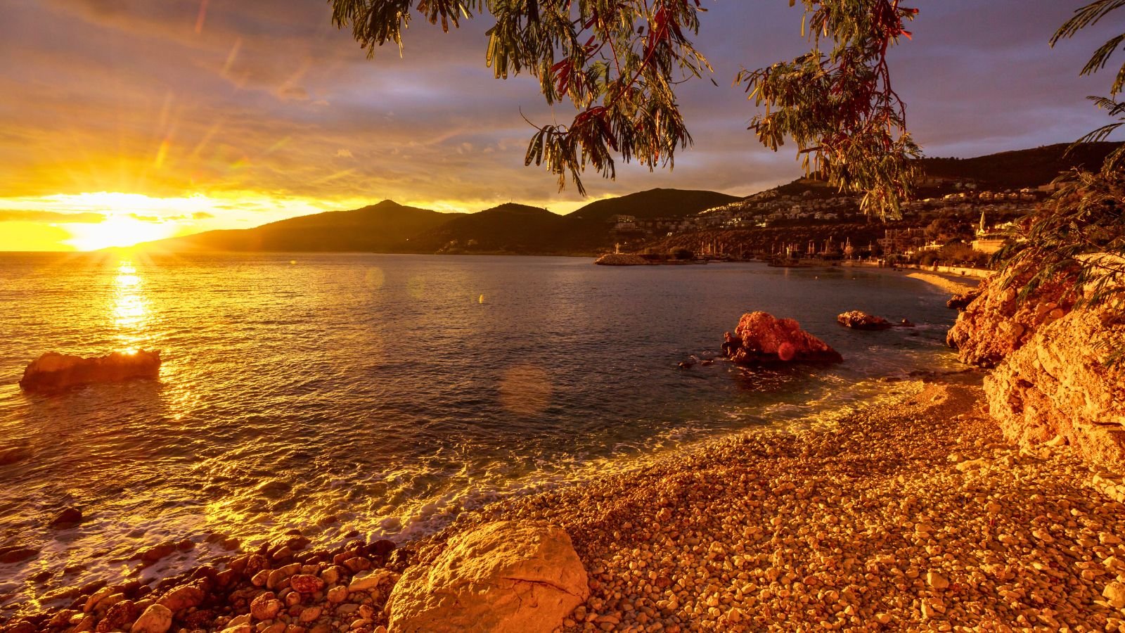 Golden sunset over Kalkan Bay