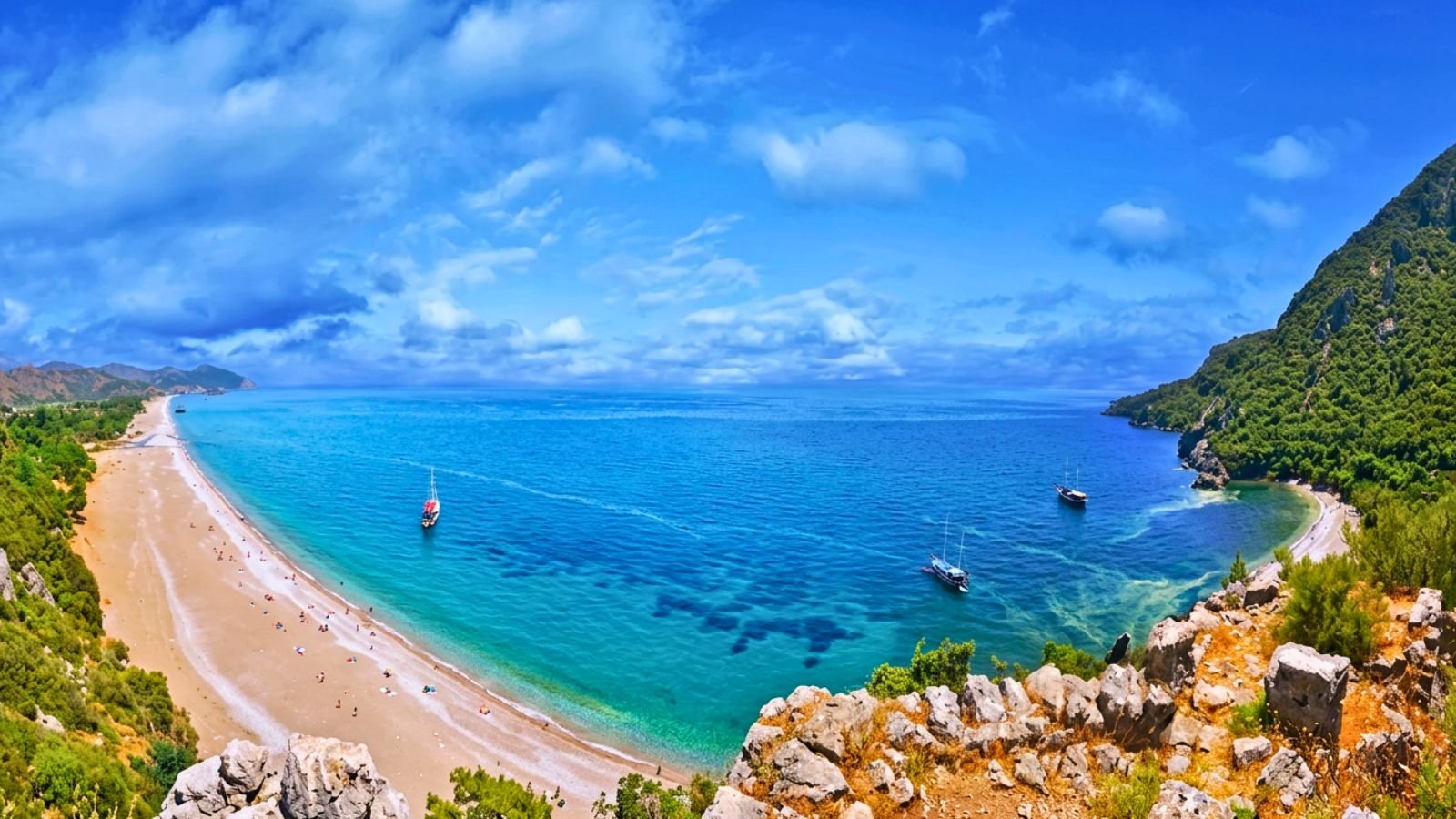 Olympos & Çıralı Beach with mountains and pine forests