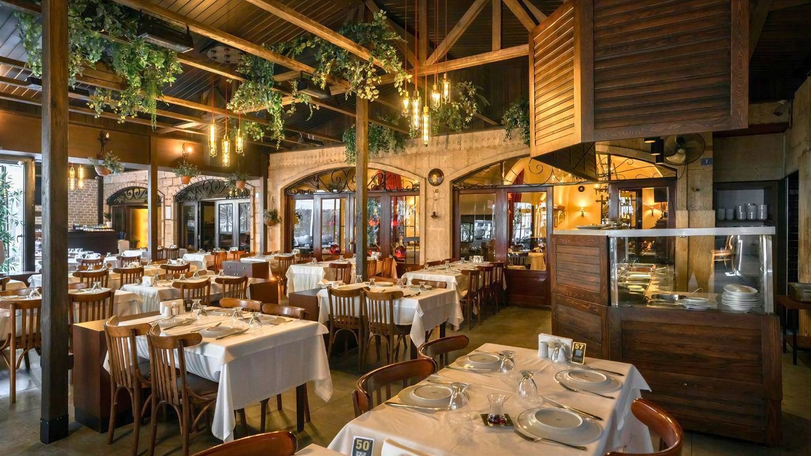 Parlak Restaurant historic courtyard interior